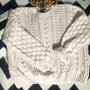 Cable Knit Drop Sleeve Sweater